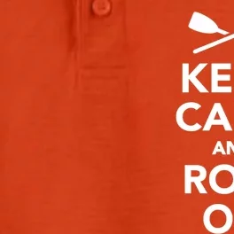 Keep Calm And Row On Great Gift Dry Zone Grid Performance Polo