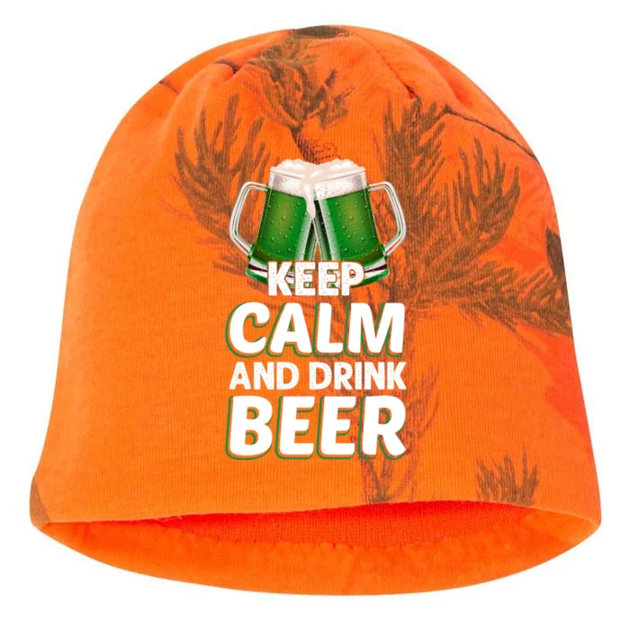 Keep Calm And Drink Beer Sat Patricks Day Kati - Camo Knit Beanie