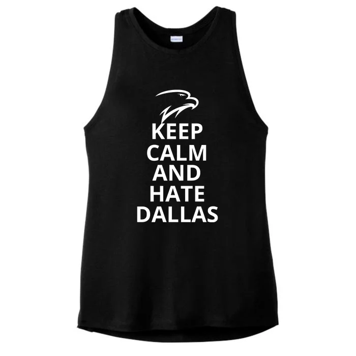 Keep Calm And Hate Dallas Funny Keep Calm Ladies Tri-Blend Wicking Tank