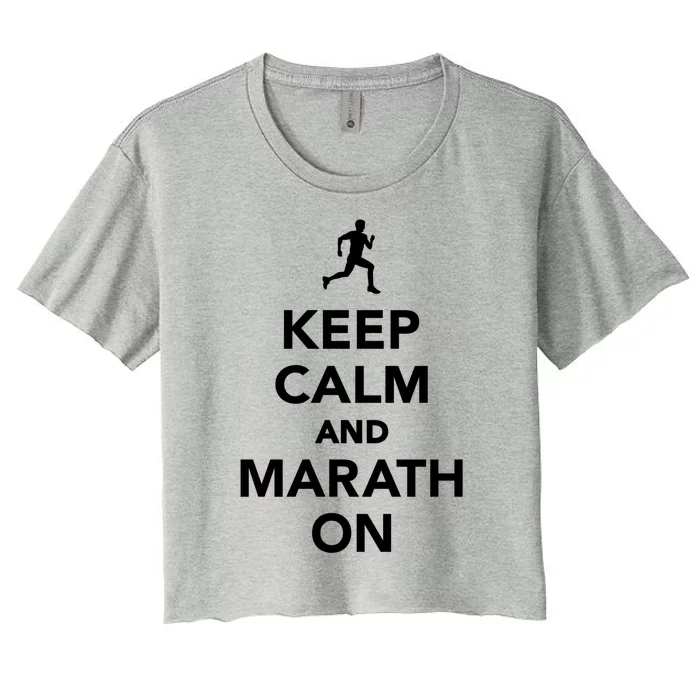 Keep Calm And Marathon Gift Women's Crop Top Tee