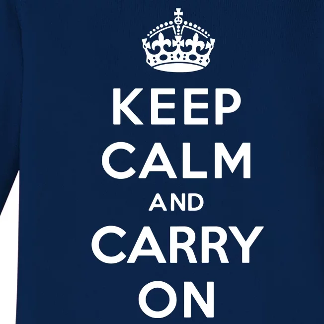 Keep Calm And Carry On Baby Long Sleeve Bodysuit