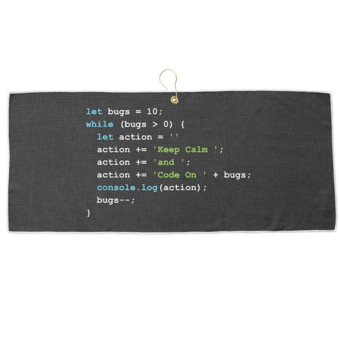 Keep Calm And Code On In JavaScript Large Microfiber Waffle Golf Towel