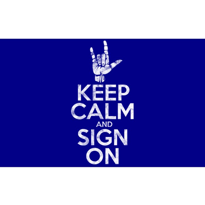 Keep Calm And Sign On Asl Hand Sign Ily Deaf Pride Vintage Funny Gift Bumper Sticker