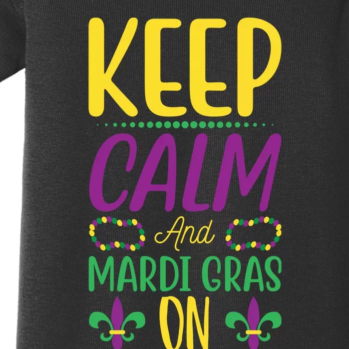 Keep Calm And Mardi Gras On Baby Bodysuit