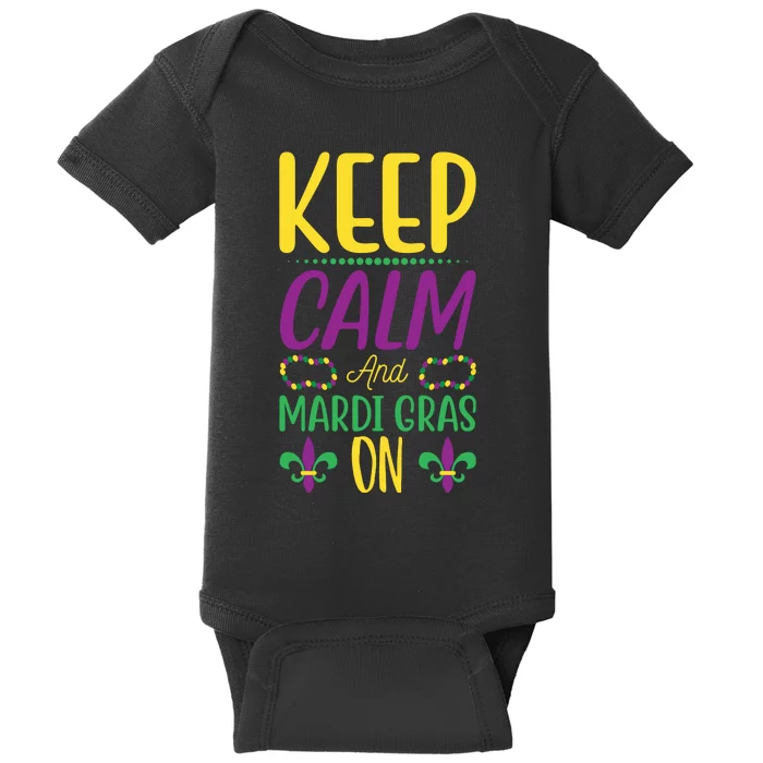 Keep Calm And Mardi Gras On Baby Bodysuit