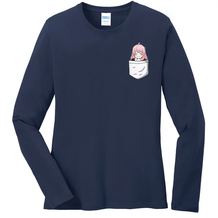 Kawaii Cute Anya In The Pocket Spy X Art Family Ladies Long Sleeve Shirt