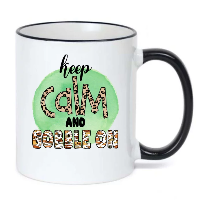 Keep Calm And Gobble On Fall Holiday Black Color Changing Mug