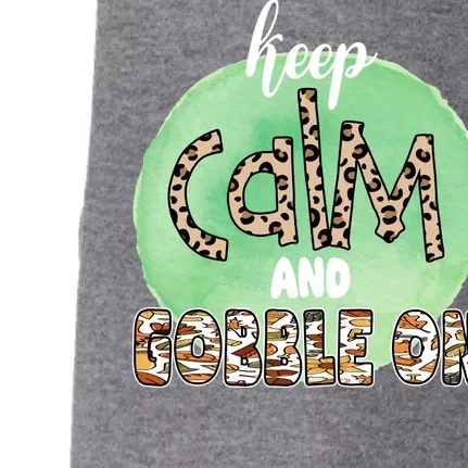 Keep Calm And Gobble On Fall Holiday Doggie 3-End Fleece Hoodie