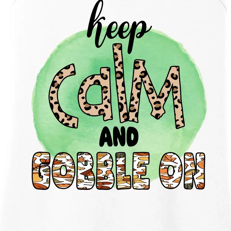 Keep Calm And Gobble On Fall Holiday Ladies Essential Tank