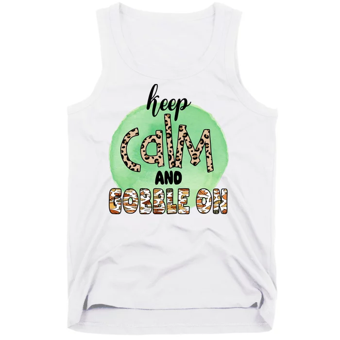 Keep Calm And Gobble On Fall Holiday Tank Top