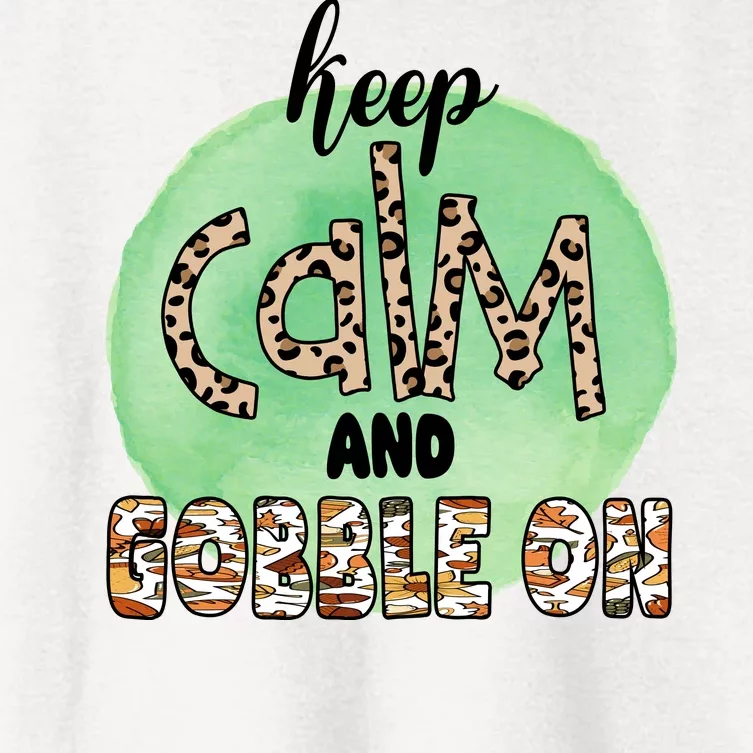 Keep Calm And Gobble On Fall Holiday Women's Crop Top Tee