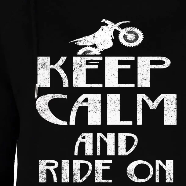 Keep Calm And Ride On Cool Gift For Dirt Biker Womens Funnel Neck Pullover Hood