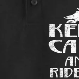 Keep Calm And Ride On Cool Gift For Dirt Biker Dry Zone Grid Performance Polo