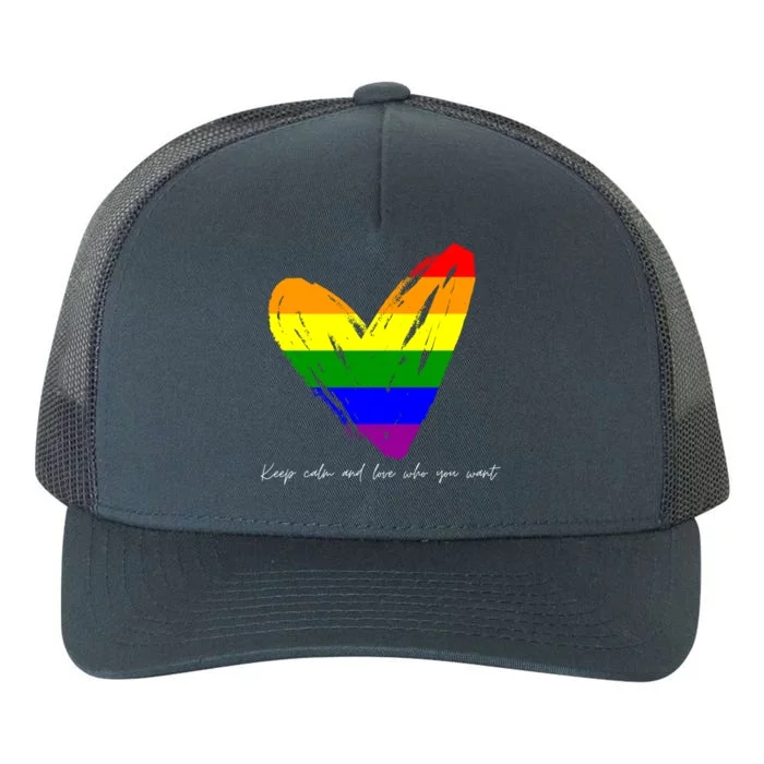 Keep Calm And Love Who You Want Gift Yupoong Adult 5-Panel Trucker Hat