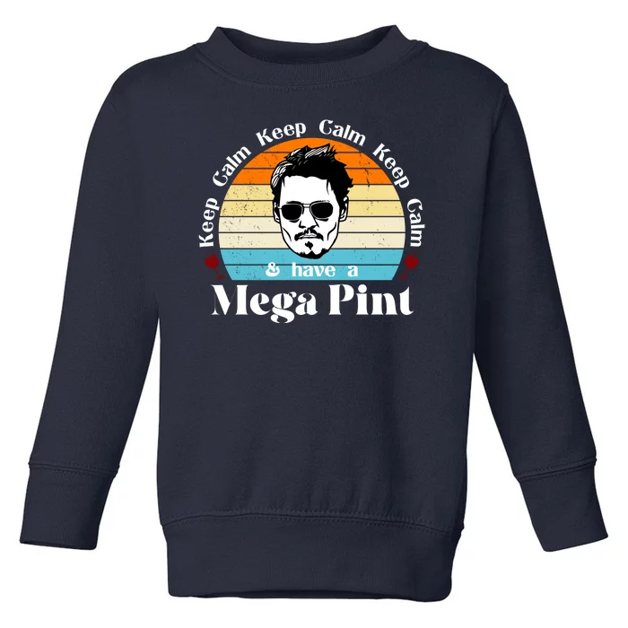 Keep Calm And Have A Mega Pint Johnny Depp Funny Toddler Sweatshirt