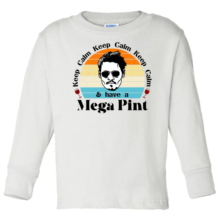 Keep Calm And Have A Mega Pint Johnny Depp Funny Toddler Long Sleeve Shirt