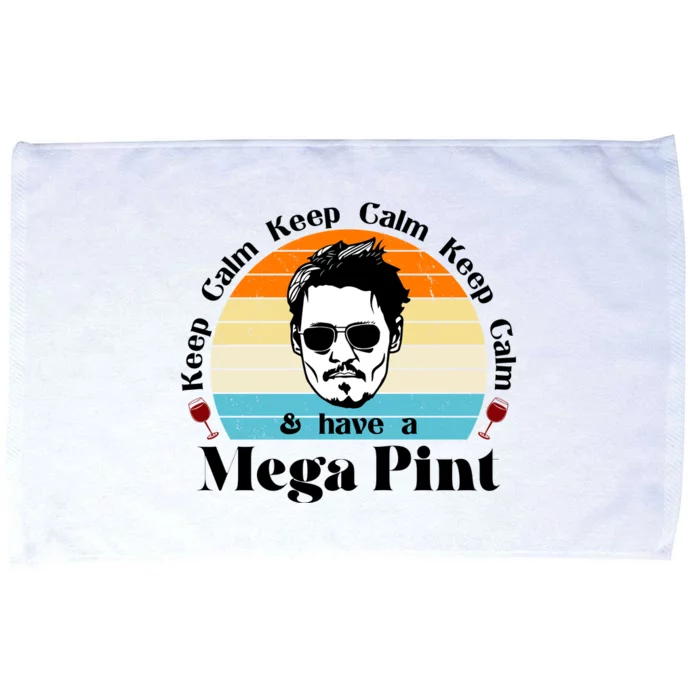 Keep Calm And Have A Mega Pint Johnny Depp Funny Microfiber Hand Towel