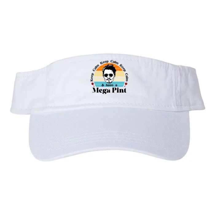 Keep Calm And Have A Mega Pint Johnny Depp Funny Valucap Bio-Washed Visor