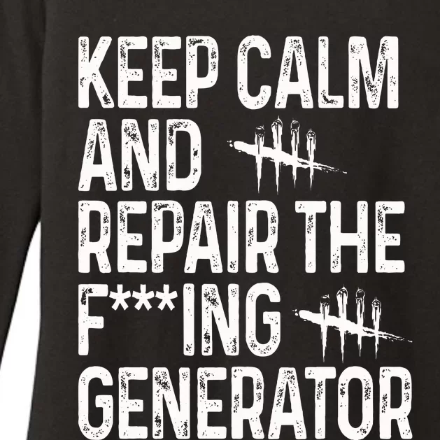 Keep Calm And Repair The Generator Video Game Womens CVC Long Sleeve Shirt