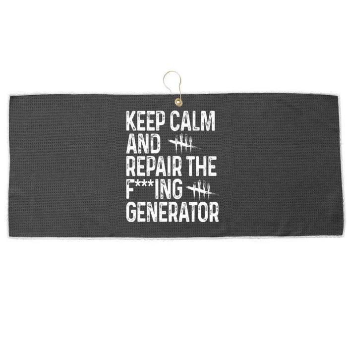 Keep Calm And Repair The Generator Video Game Large Microfiber Waffle Golf Towel