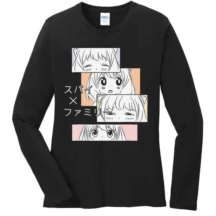 Kawaii Cute Anya Family x Spy Ladies Long Sleeve Shirt