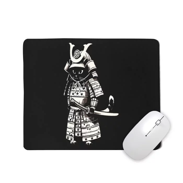 Kawaii Cat Anime Japanese Retro Samurai Novelty Mousepad