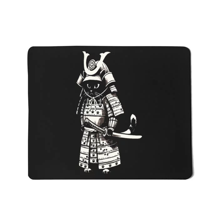 Kawaii Cat Anime Japanese Retro Samurai Novelty Mousepad