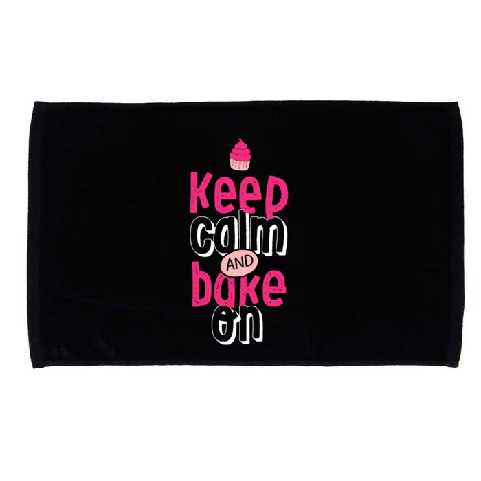 Keep Calm And Bake On Cute Funny Baker Love Baking Cupcake Gift Microfiber Hand Towel