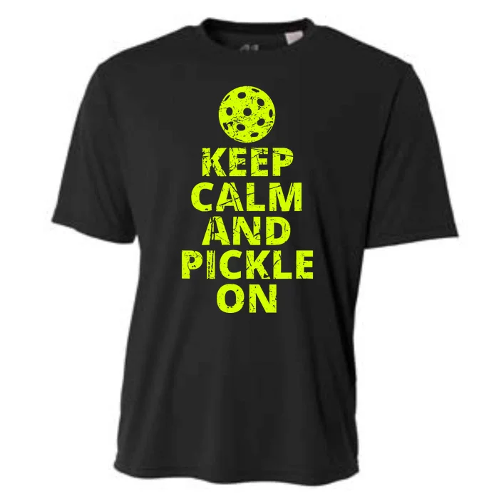 Keep Calm And Pickle On Pickleball Cooling Performance Crew T-Shirt