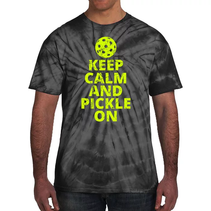 Keep Calm And Pickle On Pickleball Tie-Dye T-Shirt