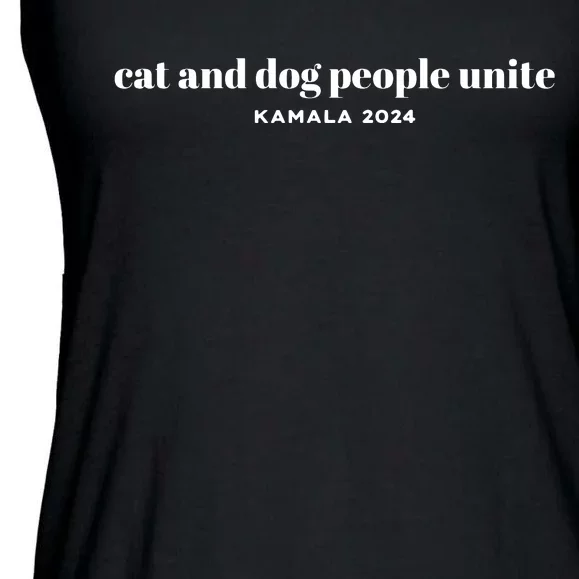 Kamala Cat And Dog People Unite Ladies Essential Flowy Tank