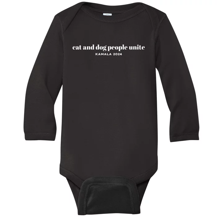 Kamala Cat And Dog People Unite Baby Long Sleeve Bodysuit