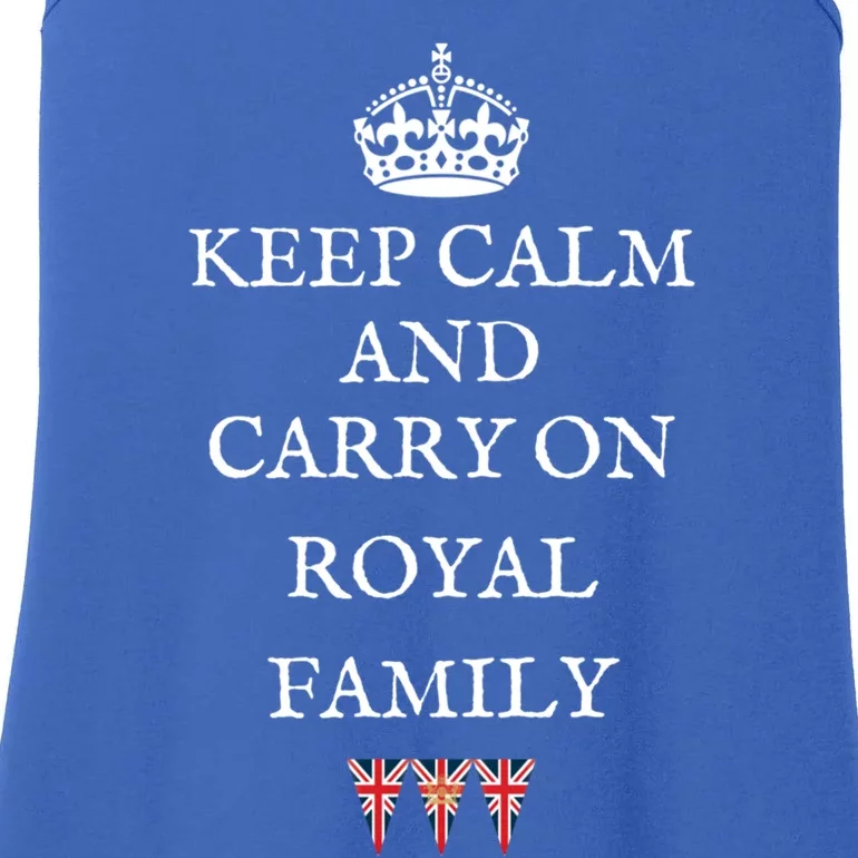 Keep Calm And Carry On Royal Family British Union Jack Flag Gift Ladies Essential Tank