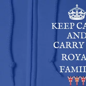 Keep Calm And Carry On Royal Family British Union Jack Flag Gift Full Zip Hoodie