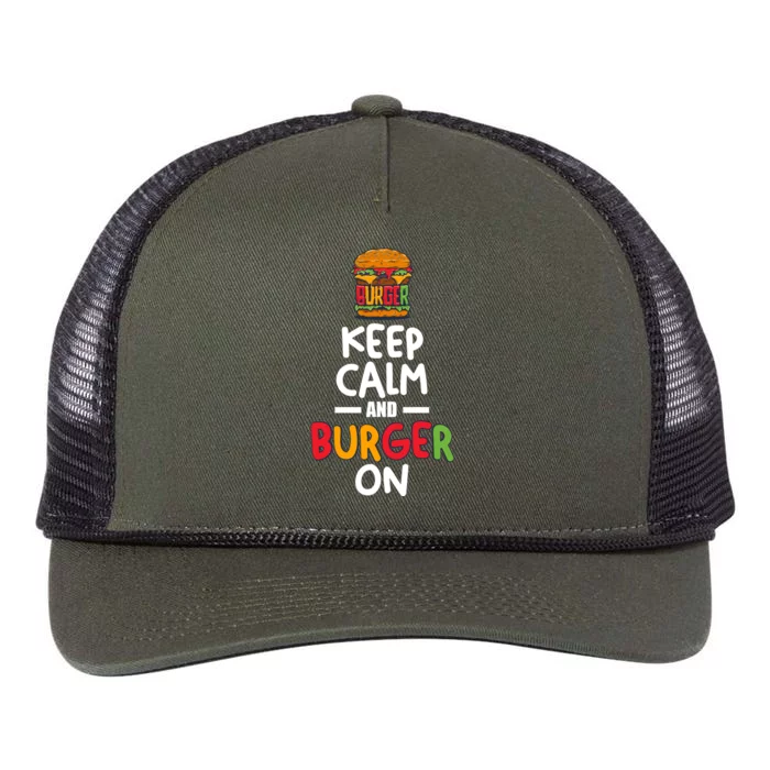 Keep Calm And Burger On Retro Rope Trucker Hat Cap