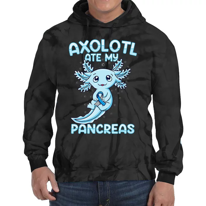 Kawaii Cute Axolotl Type Onederful T1d Diabetes Awareness Tie Dye Hoodie