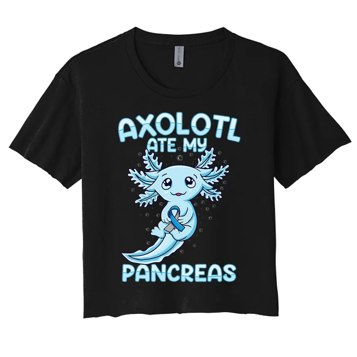 Kawaii Cute Axolotl Type Onederful T1d Diabetes Awareness Women's Crop Top Tee