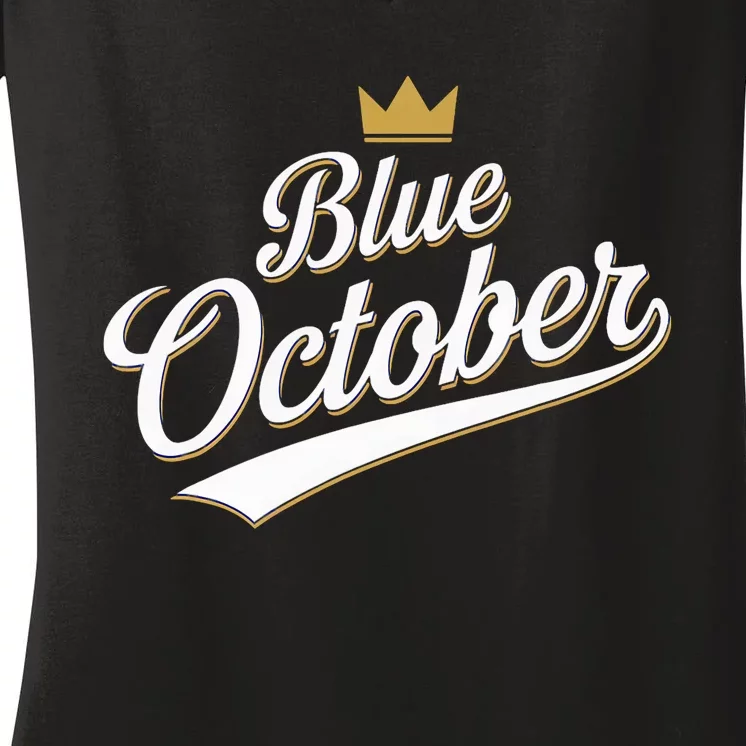 Kansas City Blue October 2024 Women's V-Neck T-Shirt