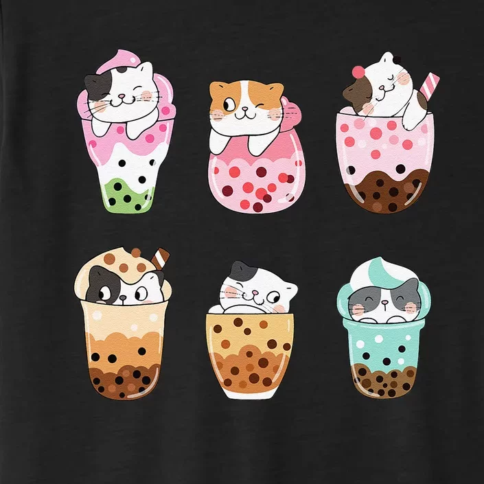 Kawaii Cat Boba Tea Bubble Tea Kawaii Japanese Anime Neko ChromaSoft Performance T-Shirt