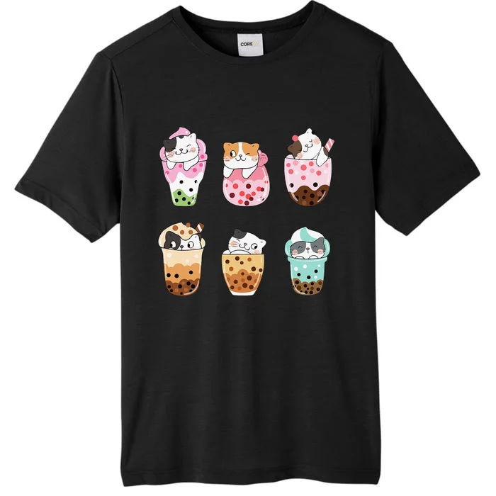 Kawaii Cat Boba Tea Bubble Tea Kawaii Japanese Anime Neko ChromaSoft Performance T-Shirt