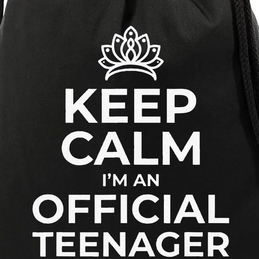 Keep Calm Birthday Nager 13th Funny Girl Drawstring Bag