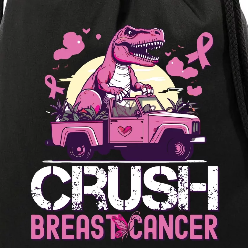 Kids Crush Breast Cancer Awareness Monster Truck Drawstring Bag