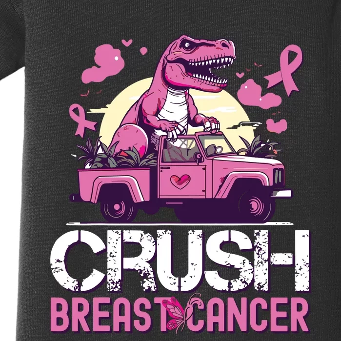 Kids Crush Breast Cancer Awareness Monster Truck Baby Bodysuit