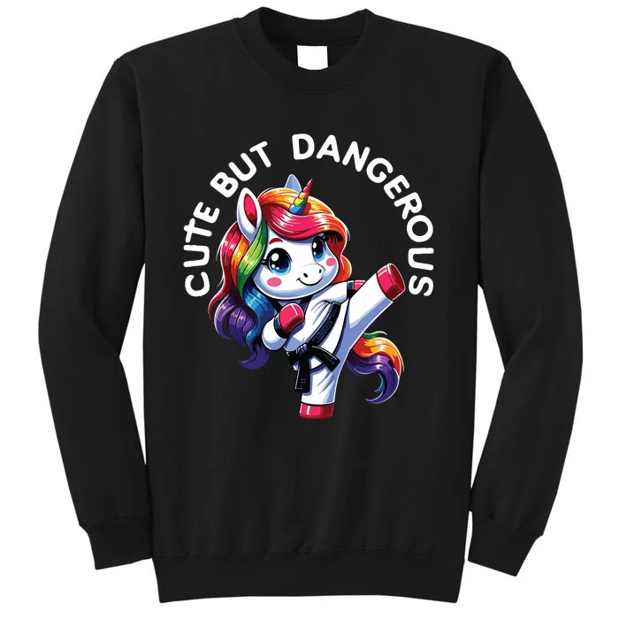 Karate Cute But Dangerous Taekwondo Unicorn Karate Sweatshirt