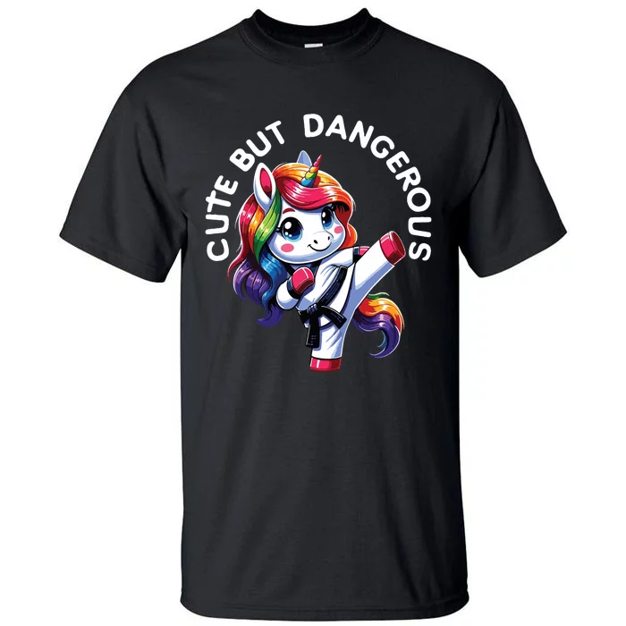 Karate Cute But Dangerous Taekwondo Unicorn Karate Tall T-Shirt