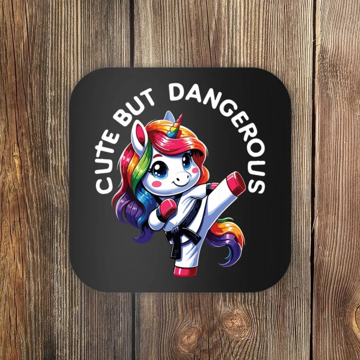 Karate Cute But Dangerous Taekwondo Unicorn Karate Coaster