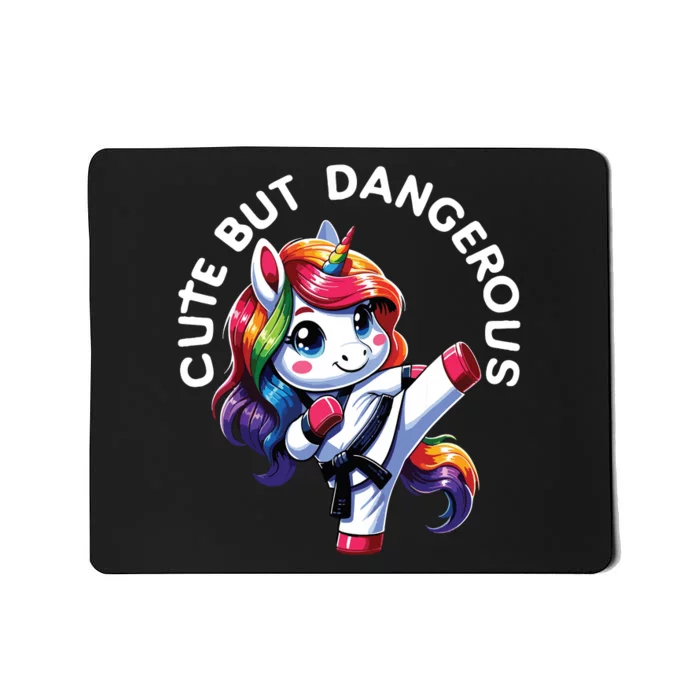 Karate Cute But Dangerous Taekwondo Unicorn Karate Mousepad