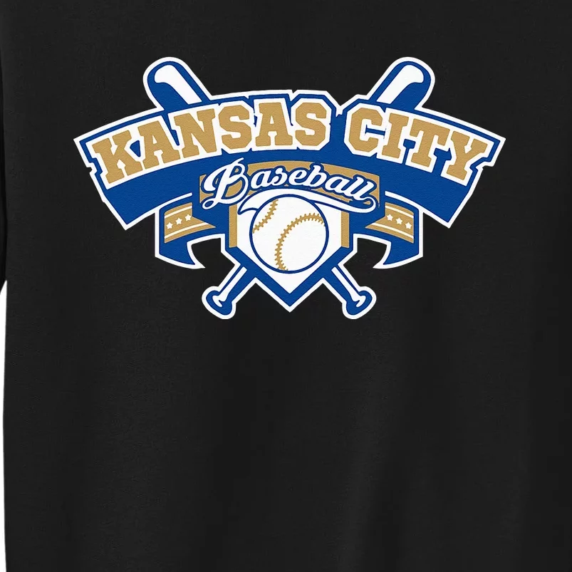 Kansas City Baseball Home Plate & Bat Script Gameday Fan Tall Sweatshirt