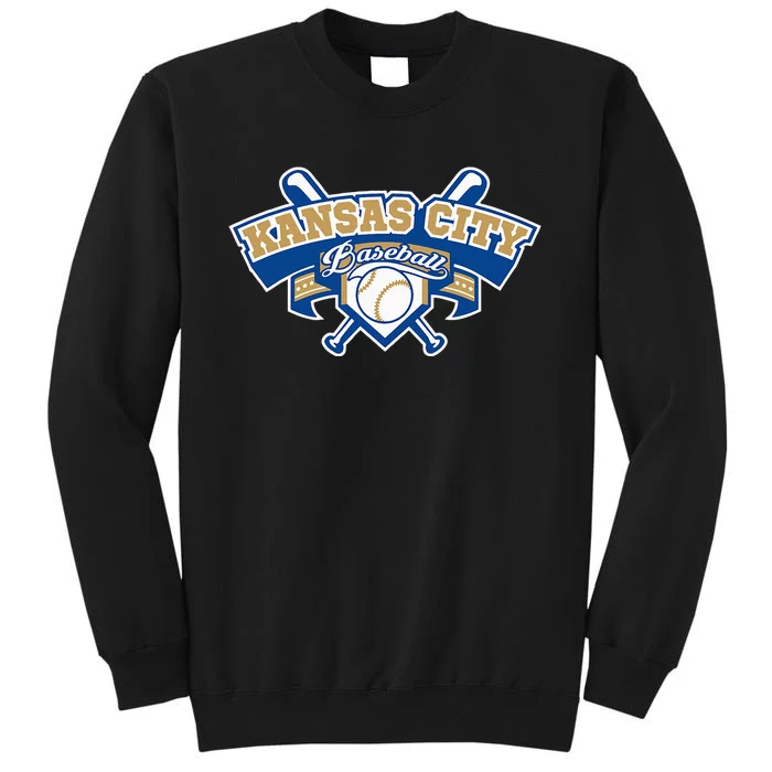 Kansas City Baseball Home Plate & Bat Script Gameday Fan Tall Sweatshirt