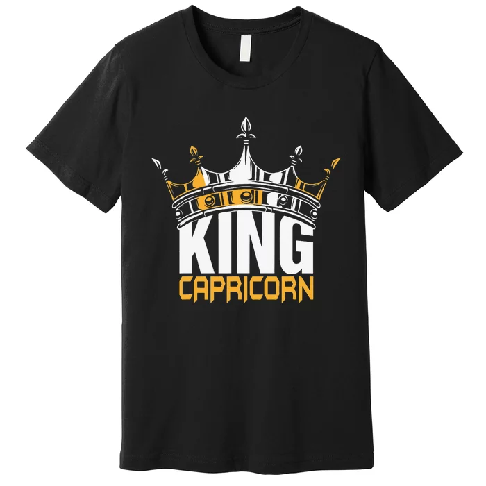 King Capricorn Birthday Zodiac Costume Funny Bday Gift Premium T-Shirt